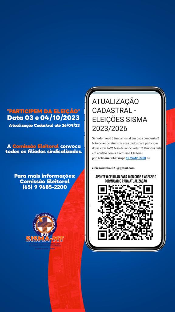 Atualização Cadastral Eleição SISMA 2023/2026